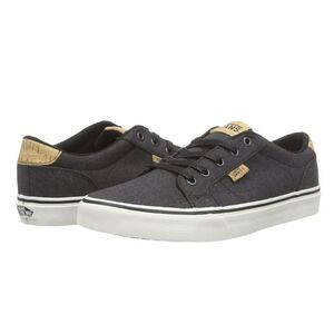 VANS Shoes Men's 11.5 Casual Sneakers Heathered Black Cork Low Top Skater Grunge